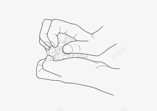 揉皱纸手图标svg_新图网 https://ixintu.com 手 揉皱纸