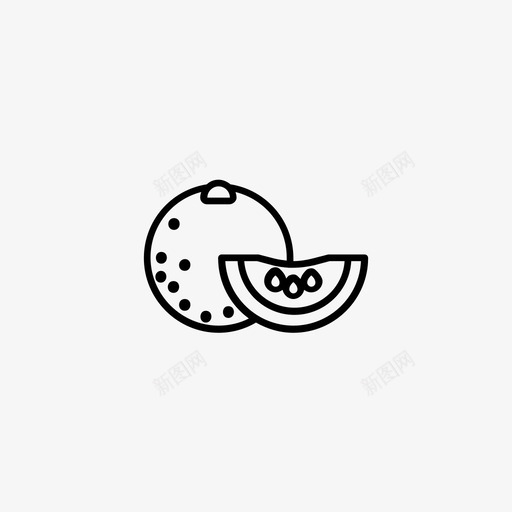 哈密瓜食物水果图标svg_新图网 https://ixintu.com 哈密瓜 水果 甜瓜 食物