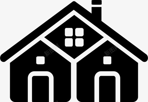 房地产住宅居民图标svg_新图网 https://ixintu.com 住宅 别墅 居民 房地产