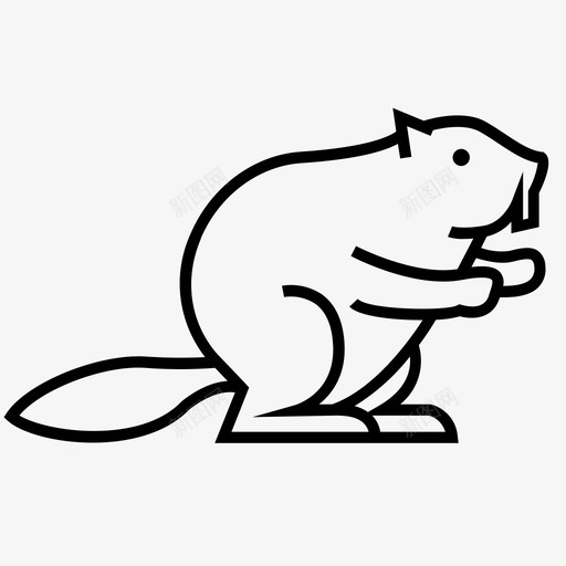 海狸动物啮齿动物图标svg_新图网 https://ixintu.com 动物 啮齿动物 松鼠2集 海狸