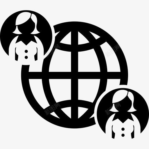 离岸商业国际图标svg_新图网 https://ixintu.com 商业 国际 女性 女性主管 工作 离岸