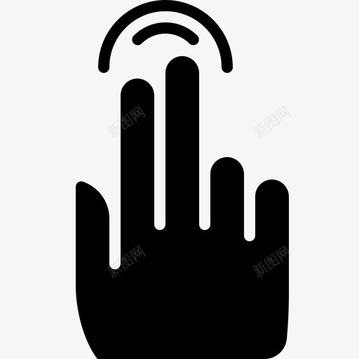 两个手指双击控制手图标svg_新图网 https://ixintu.com 两个手指双击 手 手势字形 控制