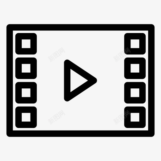 电影多媒体播放器图标svg_新图网 https://ixintu.com 功能 多媒体 播放器 电影 视频