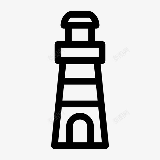 灯塔海洋海岸图标svg_新图网 https://ixintu.com 假期 暑假大纲图标集 海岸 海洋 灯塔