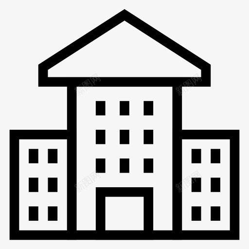 学校教学楼学校标志图标svg_新图网 https://ixintu.com 学校 学校标志 教学楼
