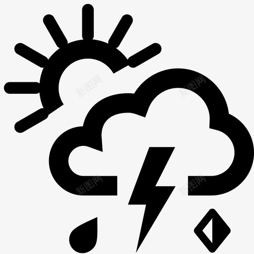 雷阵雨伴有冰雹 Thundershower with hailsvg_新图网 https://ixintu.com 雷阵雨伴有冰雹 Thundershower with hail