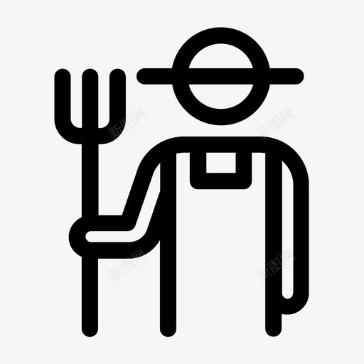 农夫干草叉图标svg_新图网 https://ixintu.com 农夫 干草叉