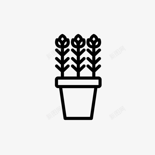 盆栽植物灌木图标svg_新图网 https://ixintu.com 植物 灌木 盆栽 花园02