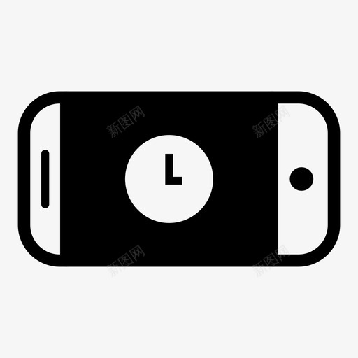 智能手机时间闹钟时钟图标svg_新图网 https://ixintu.com 时钟 智能手机时间 智能手机横向 横向 闹钟