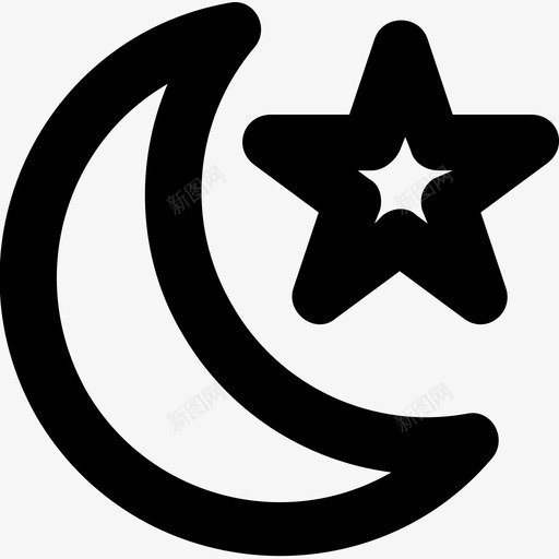 夜晚银河系月亮图标svg_新图网 https://ixintu.com 夜晚 天空 星星 月亮 符号平滑线图标 银河系