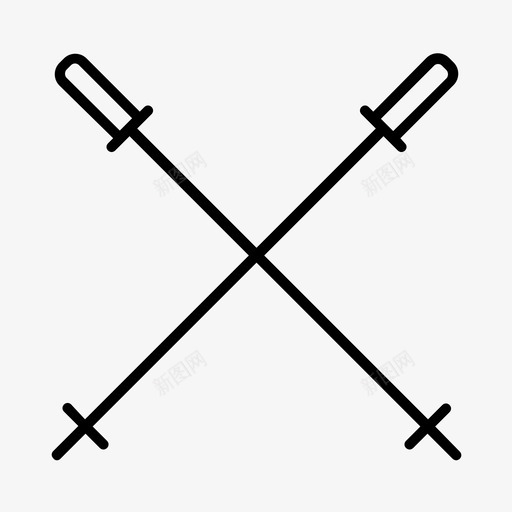 滑雪滑雪杆运动图标svg_新图网 https://ixintu.com 冬奥会 冬季 滑雪 滑雪杆 运动