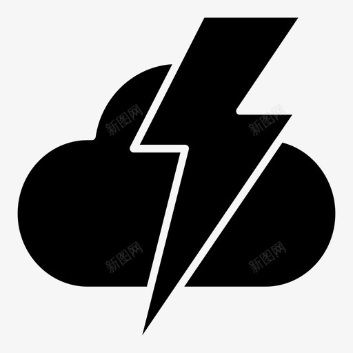 雷雨云闪电图标svg_新图网 https://ixintu.com 云 天气 天气图标 闪电 雷雨