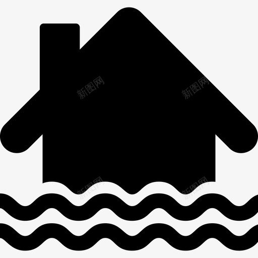 房屋淹没洪水房屋图标svg_新图网 https://ixintu.com 保险 房屋 房屋淹没 洪水 真实状态
