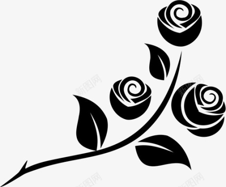 玫瑰花刺图标图标