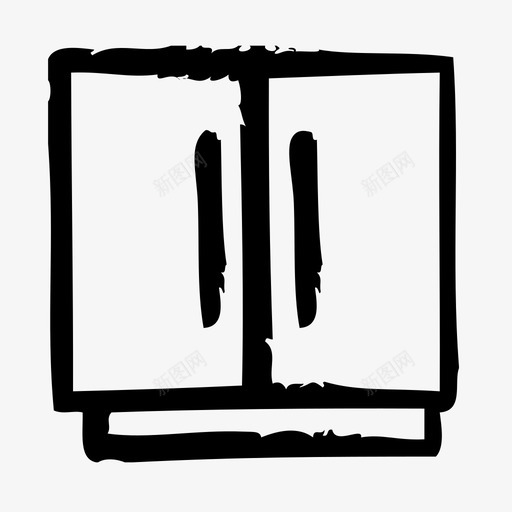 冰箱设备电子产品图标svg_新图网 https://ixintu.com 冰箱 小工具 电子产品 硬件 草图 设备