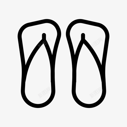 人字拖海滩鞋图标svg_新图网 https://ixintu.com 人字拖 凉鞋 夏天 拖鞋 海滩 鞋