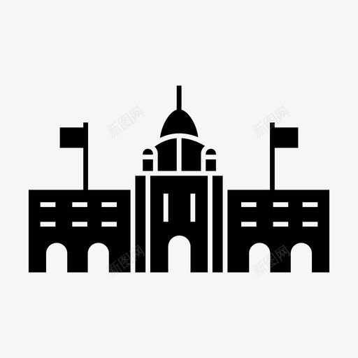 美国之旅建筑地标图标svg_新图网 https://ixintu.com 地标 建筑 旅游 纪念碑 美国之旅 首都世界地标符号