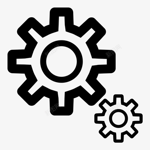 齿轮调整设置图标svg_新图网 https://ixintu.com 线性正方形 设置 调整 齿轮