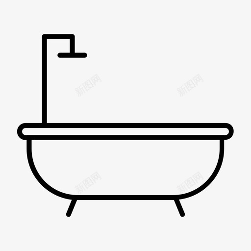 浴缸浴室放松图标svg_新图网 https://ixintu.com 家具和家居装饰2 放松 水疗 浴室 浴缸 淋浴