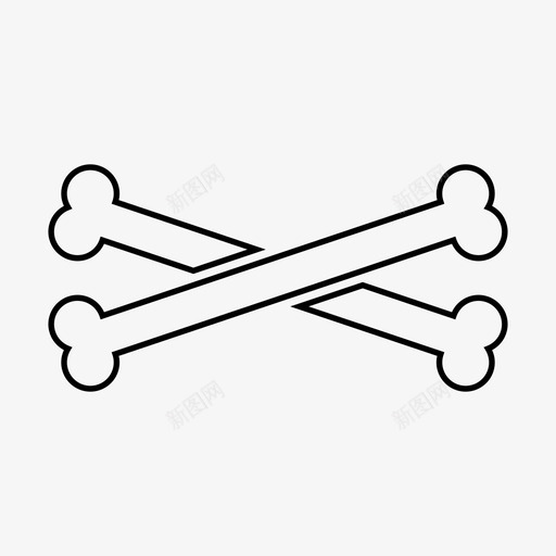 骨头交叉骨海盗图标svg_新图网 https://ixintu.com 交叉骨 海盗 骨头 骷髅
