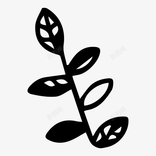 植物枝叶图标svg_新图网 https://ixintu.com 叶 枝 植物