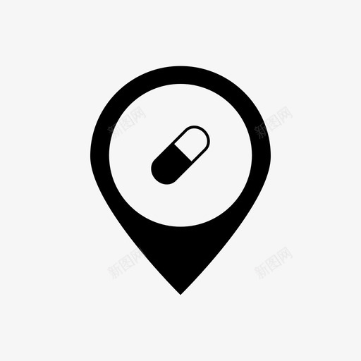 别针药店地图别针图标svg_新图网 https://ixintu.com 别针 地图别针 药丸 药店 药房 药物