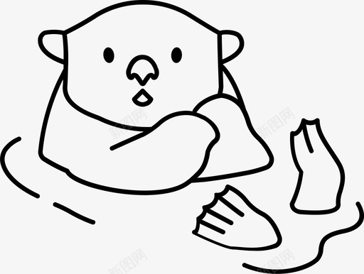 水獭动物海狸图标svg_新图网 https://ixintu.com 动物 哺乳动物 水獭 水貂 海狸 食肉动物 鼬鼠