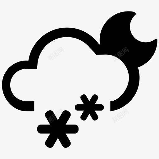阵雪(夜间)svg_新图网 https://ixintu.com 阵雪(夜间)