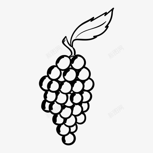 葡萄水果图标svg_新图网 https://ixintu.com 水果 葡萄