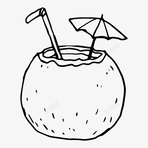 鸡尾酒椰子汁图标svg_新图网 https://ixintu.com 椰子汁 鸡尾酒