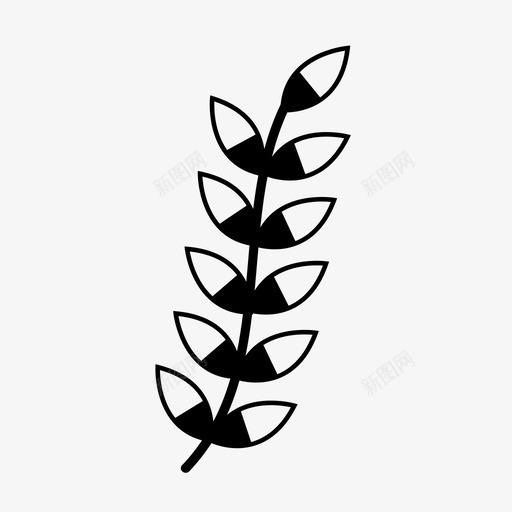 叶子树枝花园图标svg_新图网 https://ixintu.com 叶子 大自然 树枝 花园