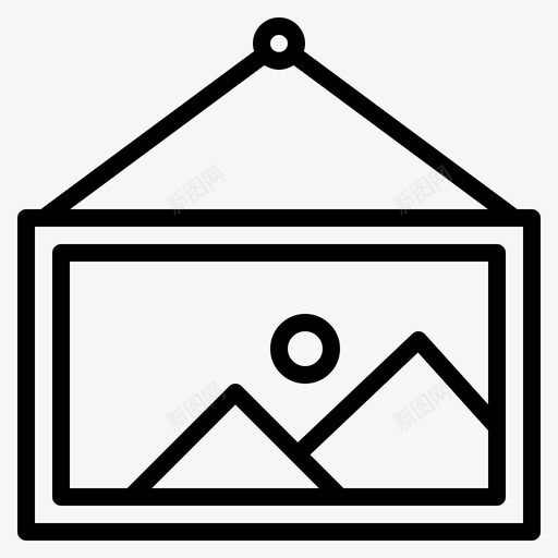 框架悬挂图标svg_新图网 https://ixintu.com 图像 图片 墙壁 家居设计装饰 悬挂 框架