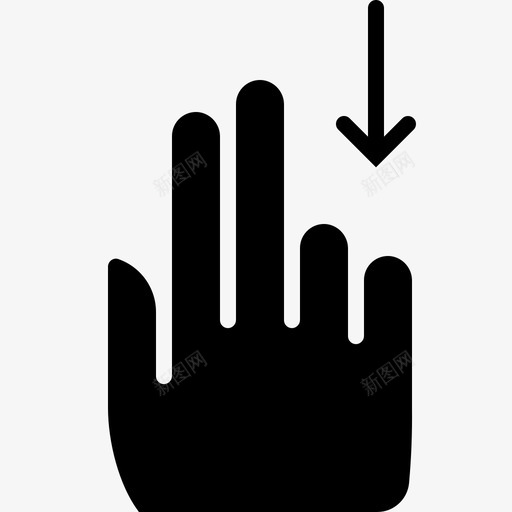 两个手指向下滚动控制手图标svg_新图网 https://ixintu.com 两个手指向下滚动 垂直 手 手势字形 控制