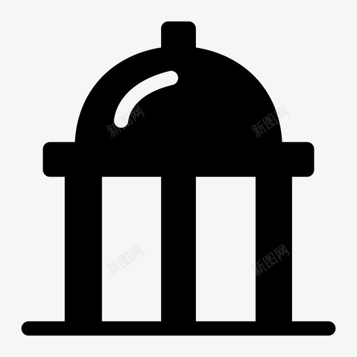 露台舞厅建筑图标svg_新图网 https://ixintu.com 建筑 房地产 穹顶 舞厅 露台