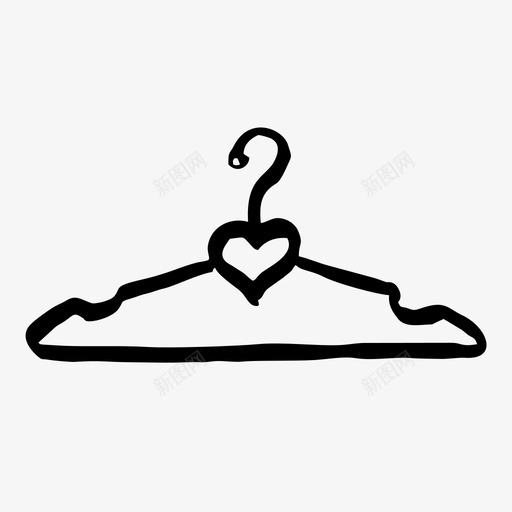 衣架手绘素描图标svg_新图网 https://ixintu.com 手绘 素描 素描图标 衣架