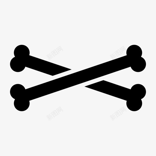 骨头交叉骨海盗图标svg_新图网 https://ixintu.com 交叉骨 海盗 骨头 骷髅