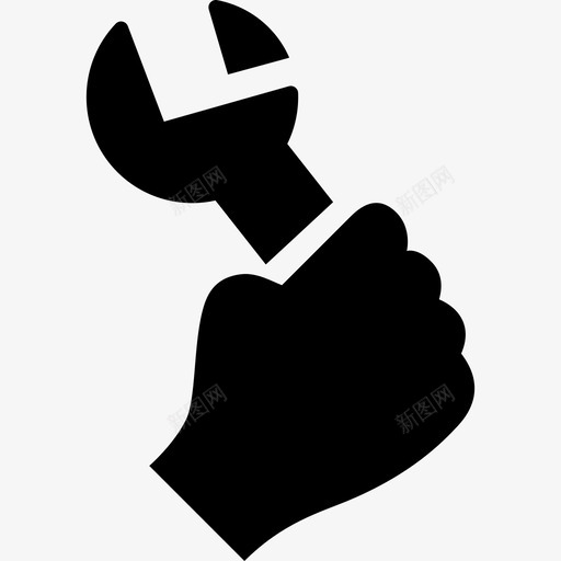 举起扳手的手手势举起手图标svg_新图网 https://ixintu.com 举起手 举起扳手的手 手势