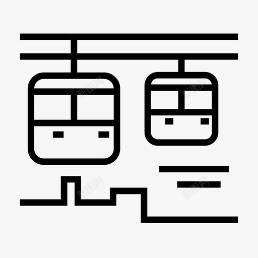 索道缆车电梯图标svg_新图网 https://ixintu.com 城市元素 电梯 索道 缆车 运输