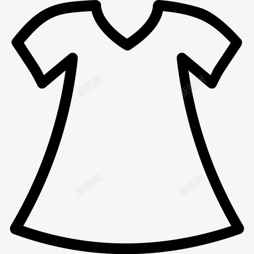 连衣裙服装太阳裙图标svg_新图网 https://ixintu.com 太阳裙 女装 时尚平滑线条图标 服装 连衣裙