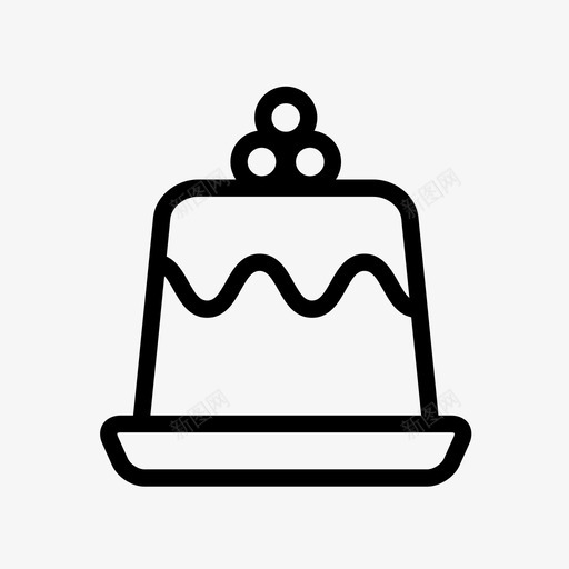 圣诞布丁甜点食物图标svg_新图网 https://ixintu.com 咖啡面包店 圣诞布丁 甜点 食物