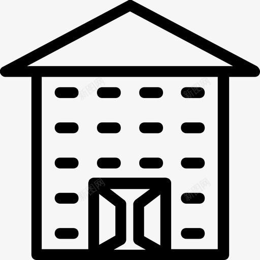 酒店建筑旅馆图标svg_新图网 https://ixintu.com 建筑 房地产 旅游 旅馆 酒店 酒店平滑线图标