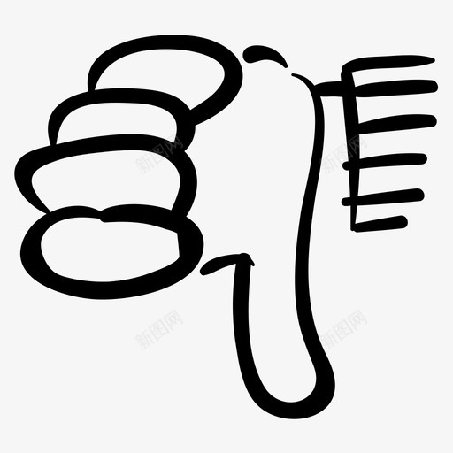 不喜欢手绘否定图标svg_新图网 https://ixintu.com 不喜欢 反应 否定 大拇指向下 手绘 潦草第二部分