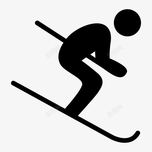 滑雪svg_新图网 https://ixintu.com 滑雪