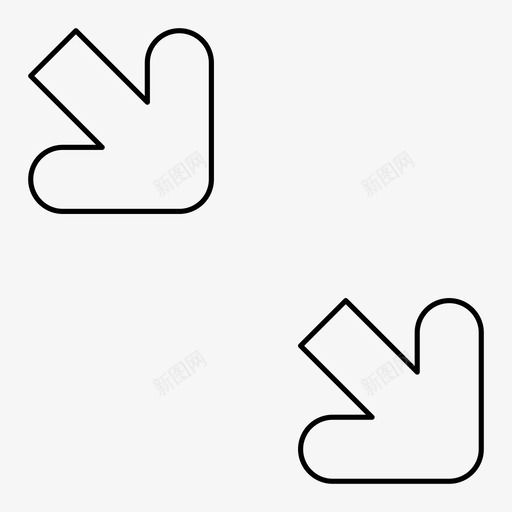 跟随右下角右下箭头方向图标svg_新图网 https://ixintu.com 前进 右下箭头 导航箭头四机 快速 方向 跟随右下角