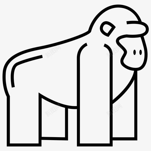 猩猩动物大猩猩图标svg_新图网 https://ixintu.com 丛林 动物 大猩猩 猩猩 猴子