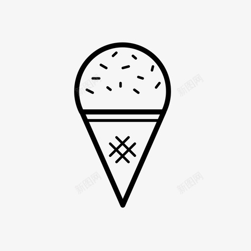 冰淇淋筒巧克力片雪糕筒图标svg_新图网 https://ixintu.com 冰淇淋筒 巧克力片 雪糕筒 食物