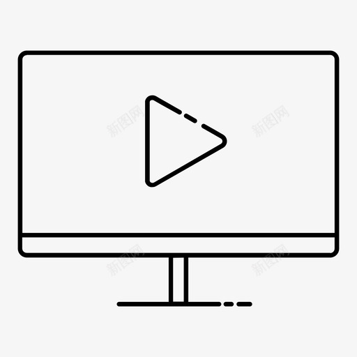 显示器播放电脑播放按钮图标svg_新图网 https://ixintu.com 播放按钮 显示器播放 电脑 视频