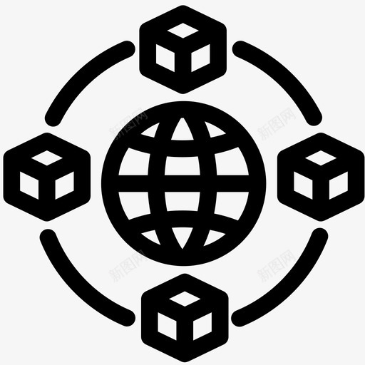箱网船供应图标svg_新图网 https://ixintu.com 供应 商务电子商务物流概述 箱网 系统 船
