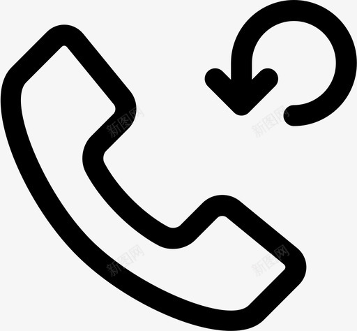 电话接听呼叫图标svg_新图网 https://ixintu.com 呼叫 座机 接听 电话 返回 重复