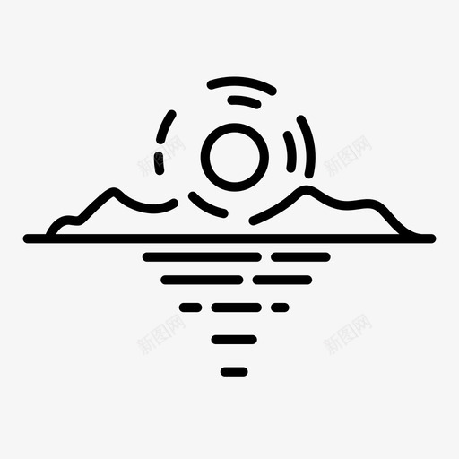 大海太阳日出图标svg_新图网 https://ixintu.com 大海 太阳 日出 日落